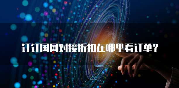 钉钉国网对接折扣在哪里看订单?
