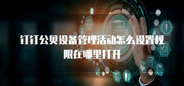 钉钉公贝设备管理活动怎么设置权限在哪里打开