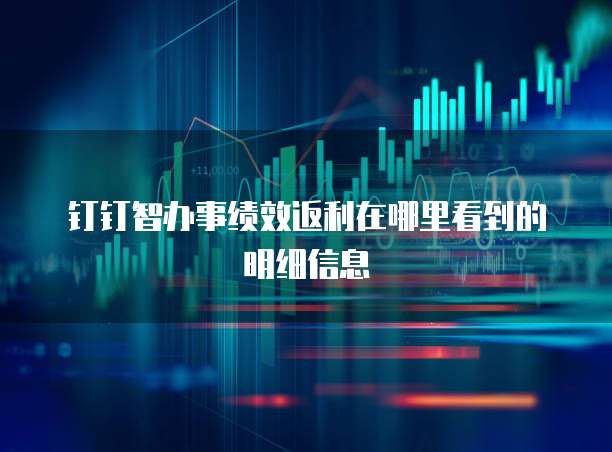 钉钉智办事绩效返利在哪里看到的明细信息