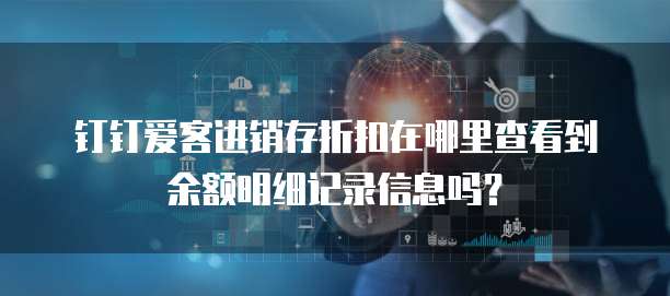 钉钉爱客进销存折扣在哪里查看到余额明细记录信息吗？