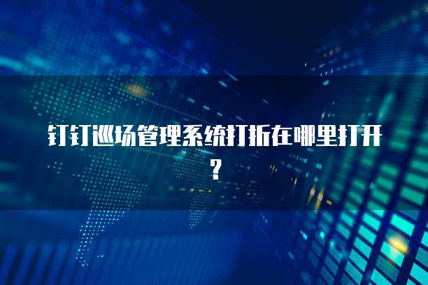 钉钉巡场管理系统打折在哪里打开?