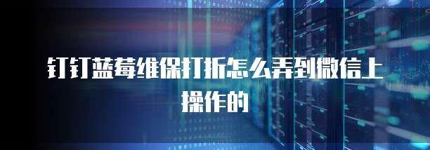 钉钉蓝莓维保打折怎么弄到微信上操作的