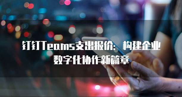 钉钉Teams支出报价:构建企业数字化协作新篇章