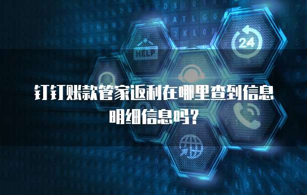 钉钉账款管家返利在哪里查到信息明细信息吗?