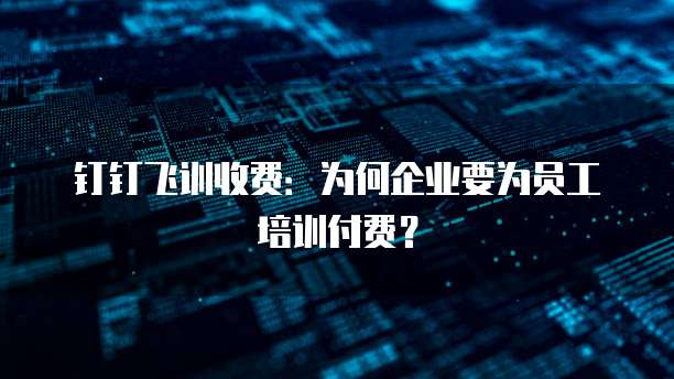 钉钉飞训收费：为何企业要为员工培训付费？