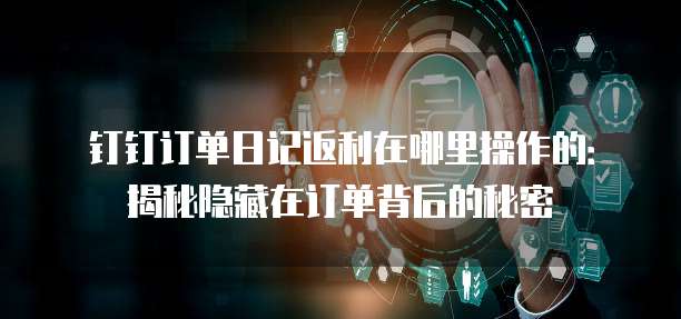 钉钉订单日记返利在哪里操作的:揭秘隐藏在订单背后的秘密