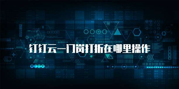 钉钉云一门岗打折在哪里操作