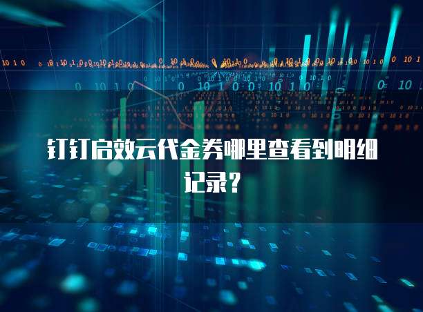 钉钉启效云代金券哪里查看到明细记录?