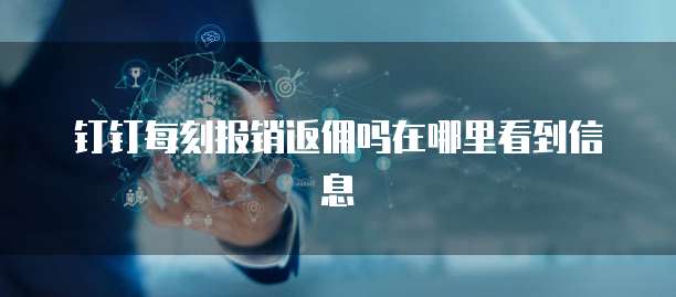 钉钉每刻报销返佣吗在哪里看到信息