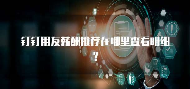 钉钉用友薪酬推荐在哪里查看明细?