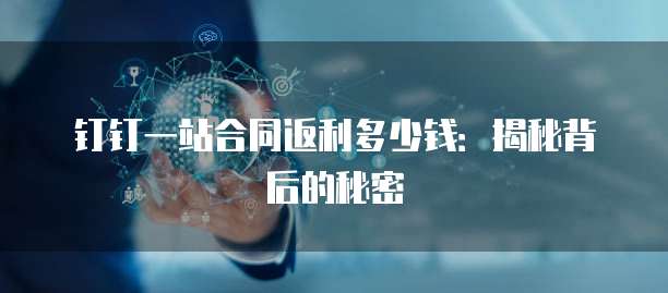 钉钉一站合同返利多少钱：揭秘背后的秘密