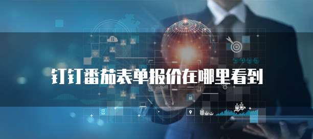 钉钉番茄表单报价在哪里看到