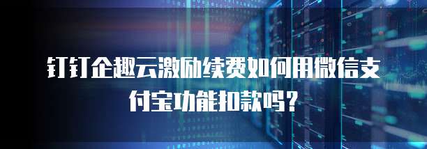 钉钉企趣云激励续费如何用微信支付宝功能扣款吗?