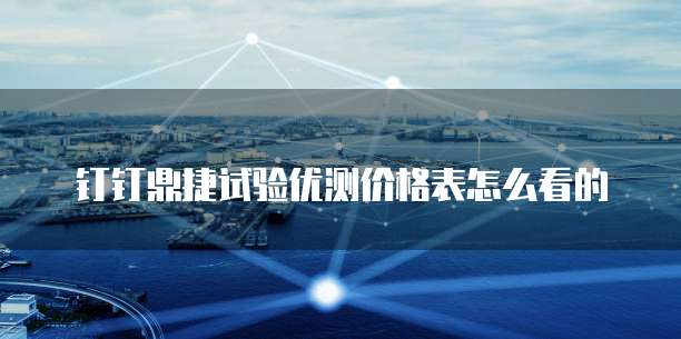 钉钉鼎捷试验优测价格表怎么看的