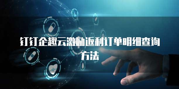钉钉企趣云激励返利订单明细查询方法