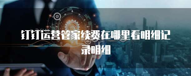 钉钉运营管家续费在哪里看明细记录明细