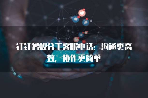 钉钉蚂蚁分工客服电话:沟通更高效,协作更简单
