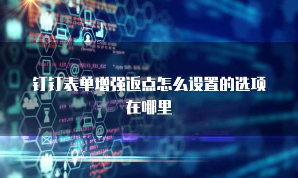 钉钉表单增强返点怎么设置的选项在哪里