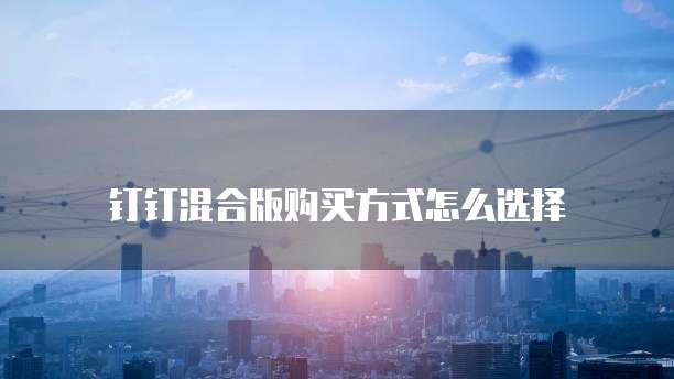 钉钉混合版购买方式怎么选择