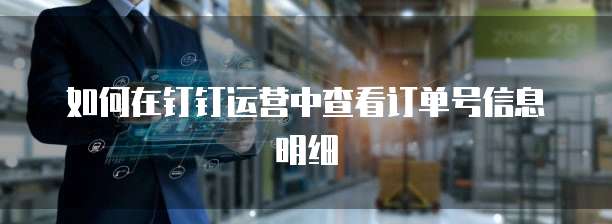 如何在钉钉运营中查看订单号信息明细