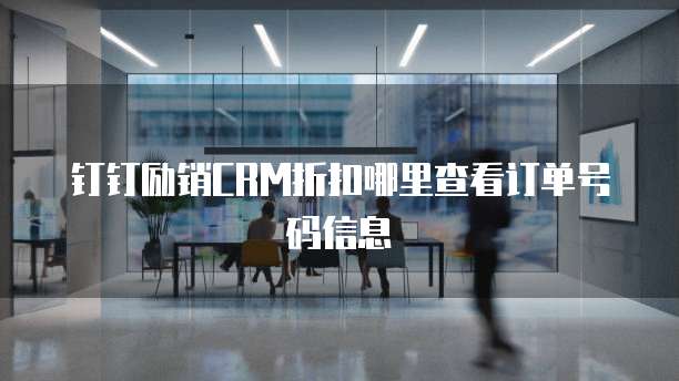 钉钉励销CRM折扣哪里查看订单号码信息