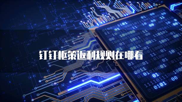 钉钉枢策返利规则在哪看