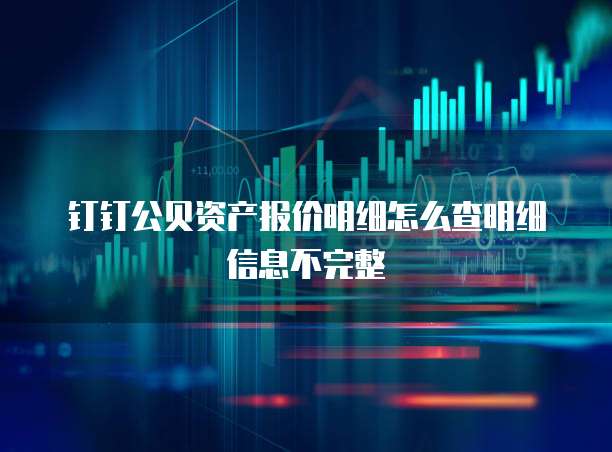 钉钉公贝资产报价明细怎么查明细信息不完整