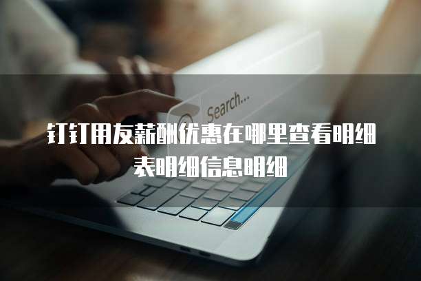 钉钉用友薪酬优惠在哪里查看明细表明细信息明细