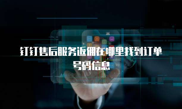 钉钉售后服务返佣在哪里找到订单号码信息