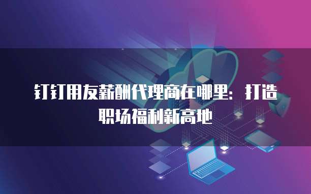 钉钉用友薪酬代理商在哪里:打造职场福利新高地