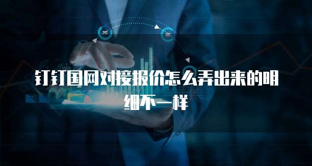 钉钉国网对接报价怎么弄出来的明细不一样