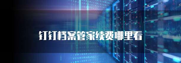 钉钉档案管家续费哪里看