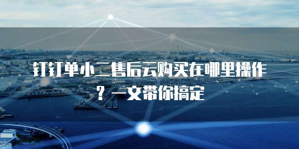 钉钉单小二售后云购买在哪里操作?一文带你搞定