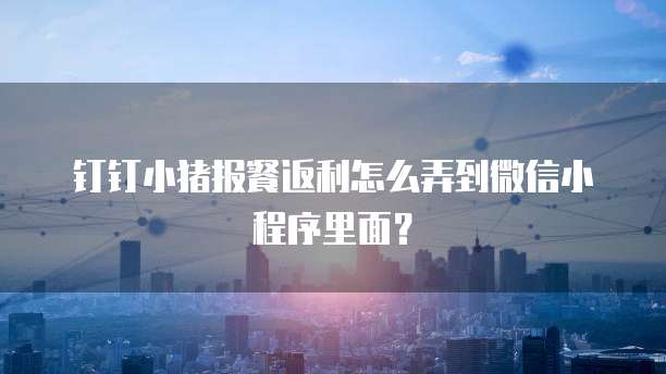 钉钉小猪报餐返利怎么弄到微信小程序里面?