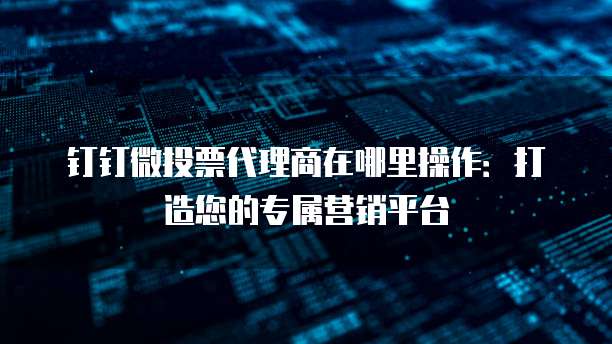 钉钉微投票代理商在哪里操作:打造您的专属营销平台