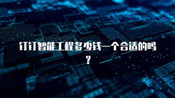 钉钉智能工程多少钱一个合适的吗?