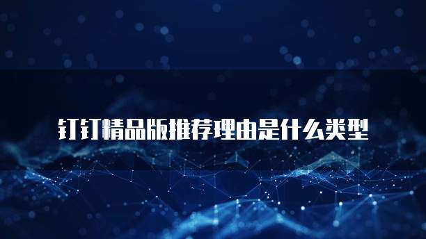 钉钉精品版推荐理由是什么类型