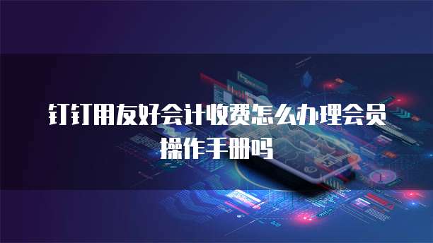 钉钉用友好会计收费怎么办理会员操作手册吗