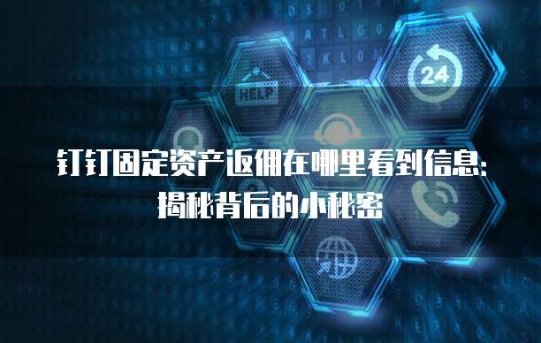 钉钉固定资产返佣在哪里看到信息:揭秘背后的小秘密