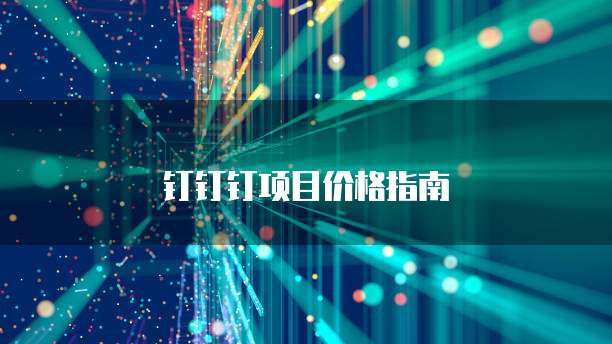钉钉钉项目价格指南