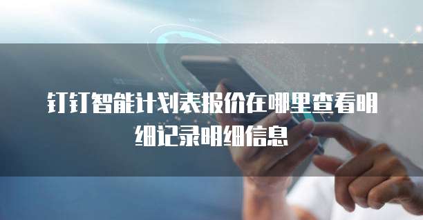 钉钉智能计划表报价在哪里查看明细记录明细信息