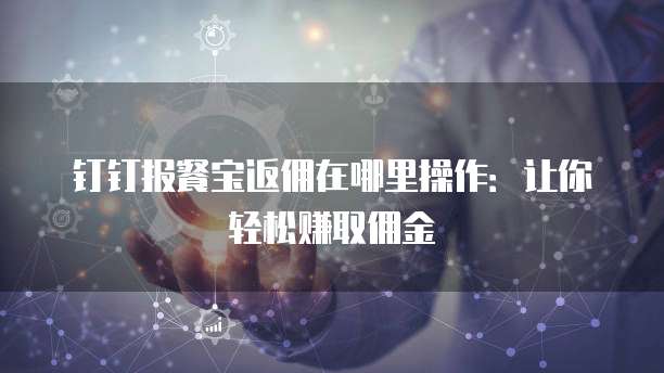 钉钉报餐宝返佣在哪里操作:让你轻松赚取佣金