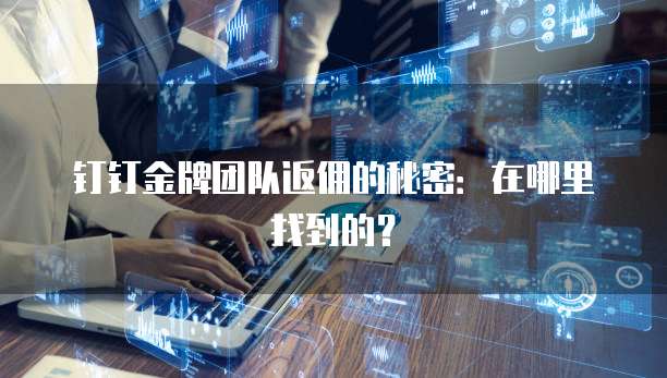 钉钉金牌团队返佣的秘密:在哪里找到的?