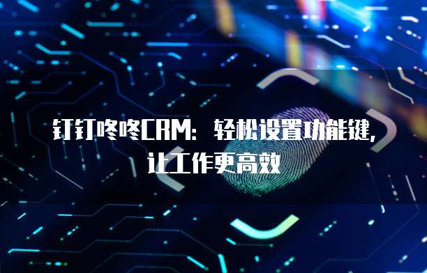 钉钉咚咚CRM:轻松设置功能键,让工作更高效