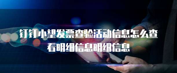 钉钉小望发票查验活动信息怎么查看明细信息明细信息
