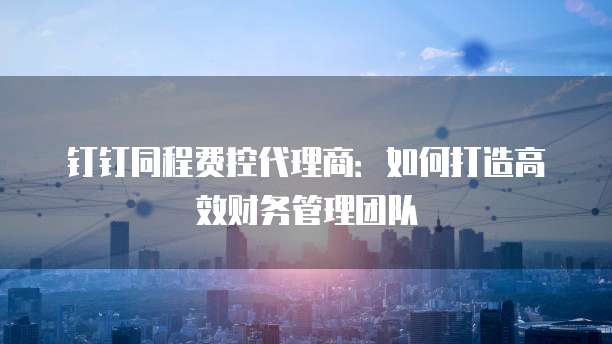 钉钉同程费控代理商:如何打造高效财务管理团队