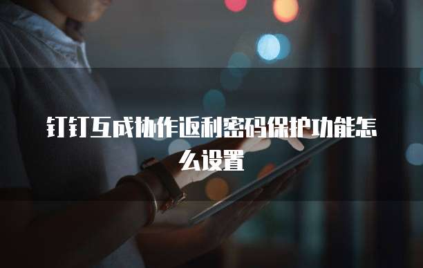 钉钉互成协作返利密码保护功能怎么设置