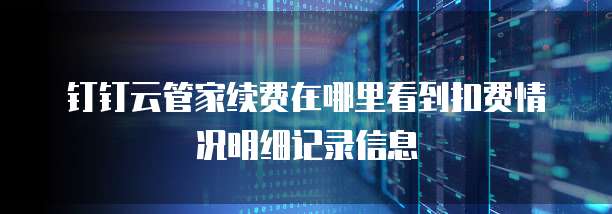 钉钉云管家续费在哪里看到扣费情况明细记录信息