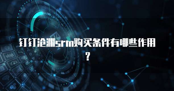 钉钉沧渊srm购买条件有哪些作用?