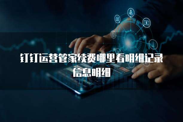 钉钉运营管家续费哪里看明细记录信息明细